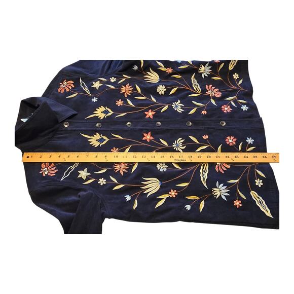 Susan Graver Embroidered Jacket Womens Small Blue Floral Boho Mature Capsule NWT - Picture 10 of 10